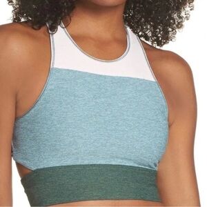 🌸OUTDOOR VOICES slash back tri-tone crop top sports bra XS
